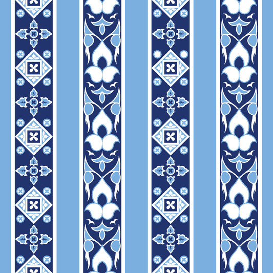 Egyptian Stripe- Blue Fabric