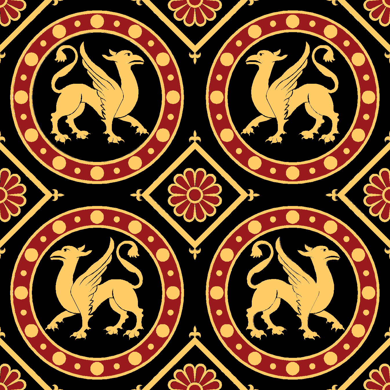 Griffin Black and Red Fabric
