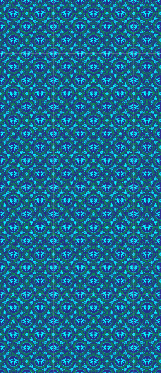 Arabesque Rabbits Blue Multi Fabric